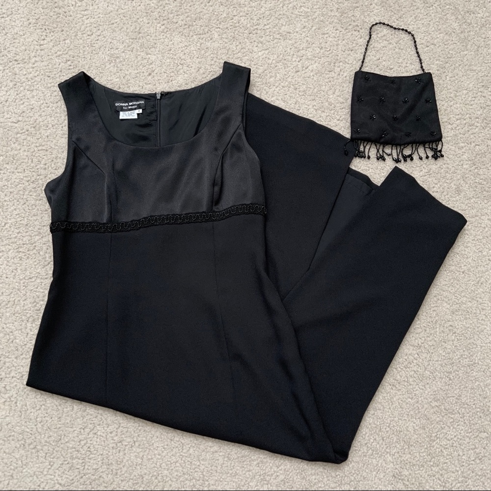 Black Beaded Waist Dress